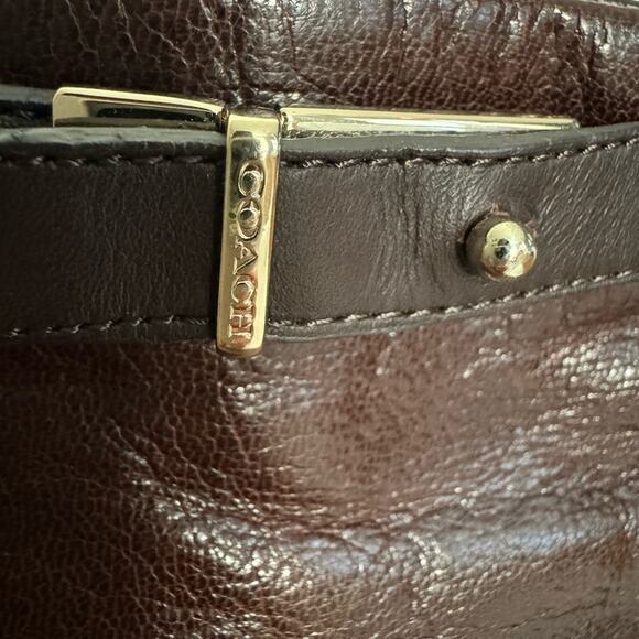 Coach Boots Melody Womens Size 7 Brown Leather Side Zip Wedge Ankle Booties - Picture 7 of 10